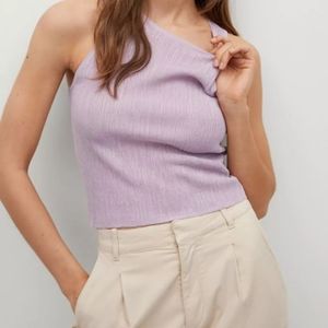 Mango embossed knit tank top